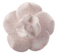 White And Pink Crackle Rose Flower Ceramic Knobs